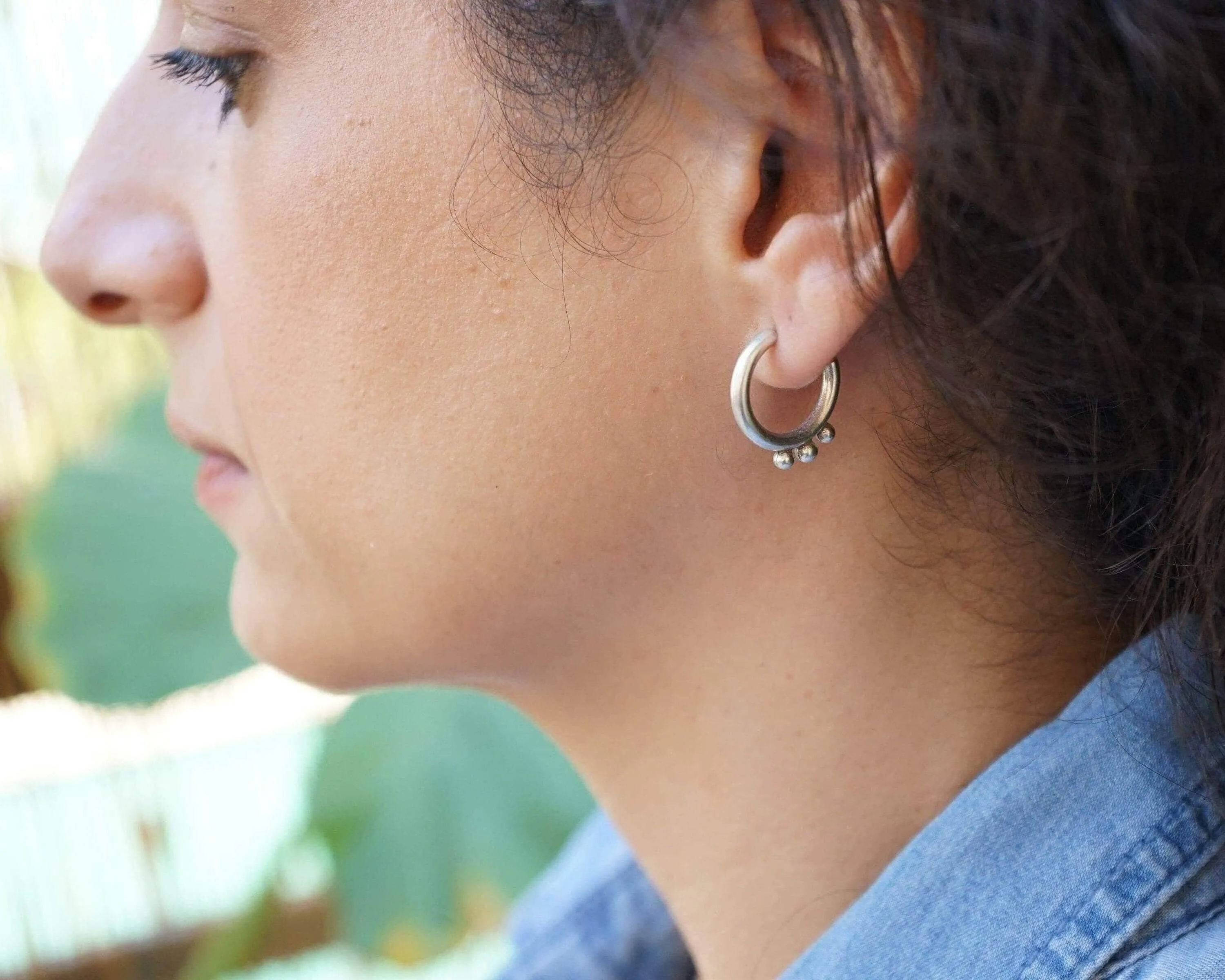 Silver Open Hoop Earrings