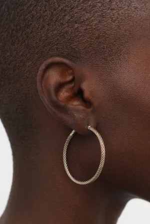 Silver Rope Hoop Earrings