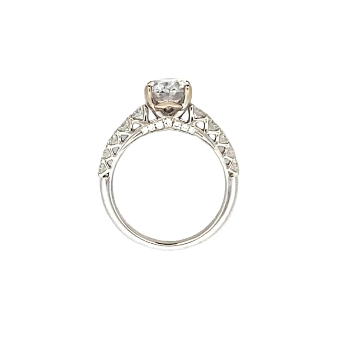Simon G Jewelry White Gold Side Stones Diamond Engagement Ring LR3275