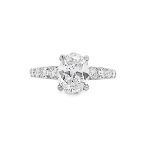 Simon G Jewelry White Gold Side Stones Diamond Engagement Ring LR3275