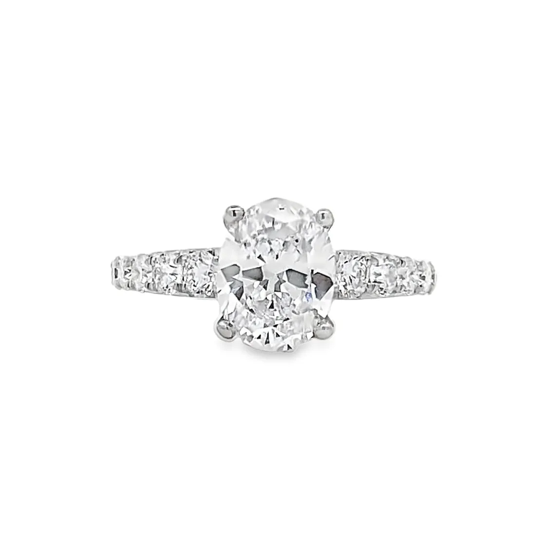 Simon G Jewelry White Gold Side Stones Diamond Engagement Ring LR3275