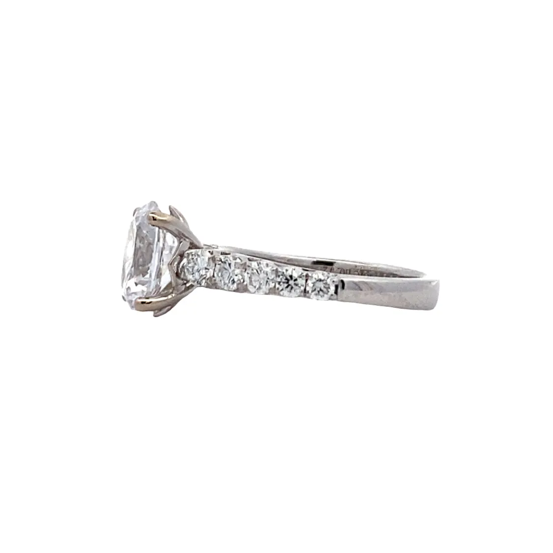 Simon G Jewelry White Gold Side Stones Diamond Engagement Ring LR3275