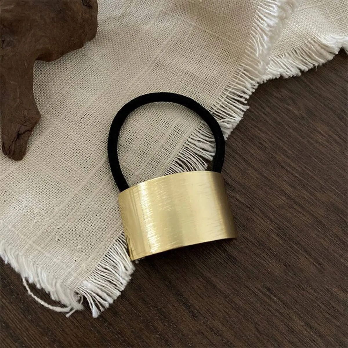 Simple Brushed Hair Scrunchie - Buckle