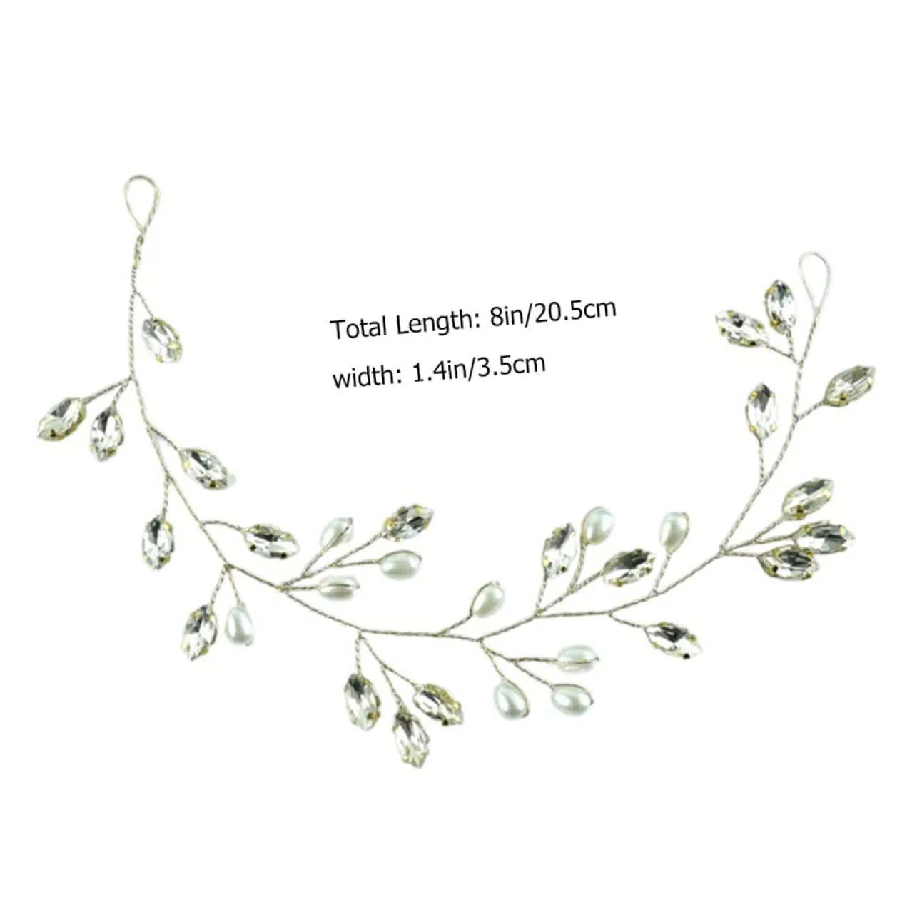Simple Elegant Bridal Hair Vine Rhinestone Pearl Hair Accessory for Women Wedding