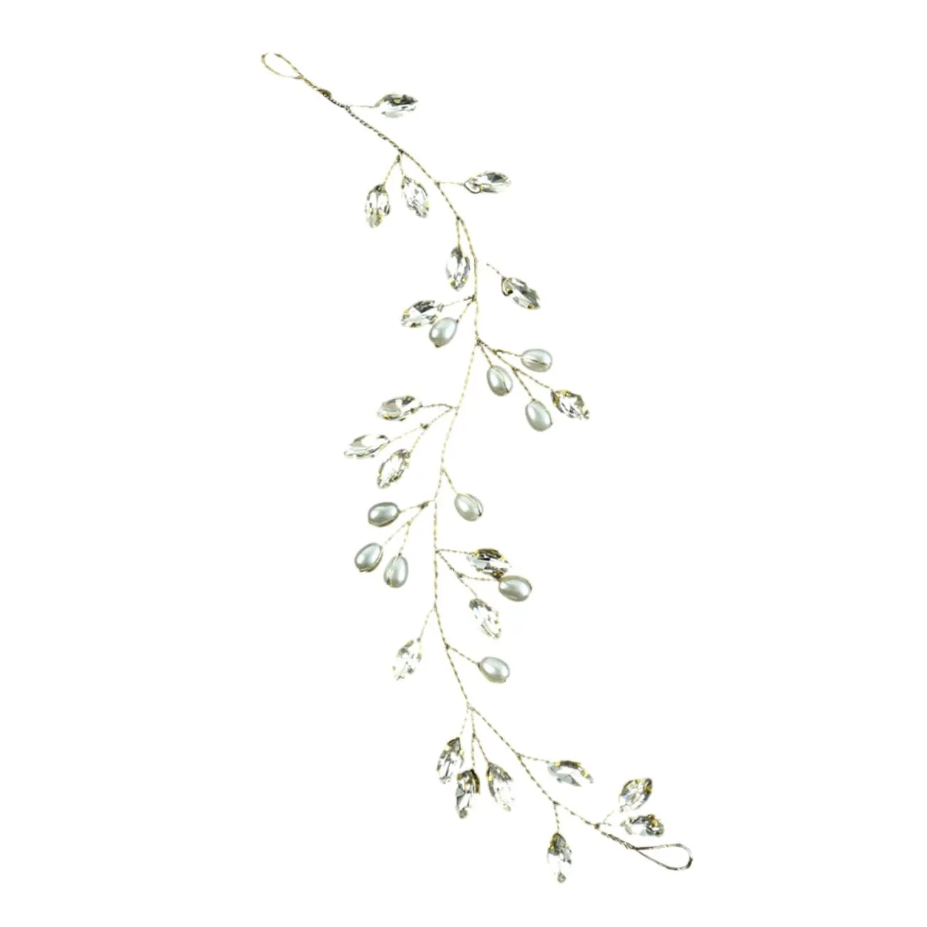 Simple Elegant Bridal Hair Vine Rhinestone Pearl Hair Accessory for Women Wedding