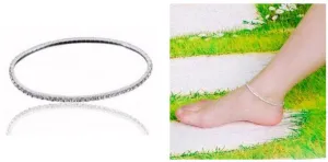 single row austrian crystal stretch anklet Case of 3