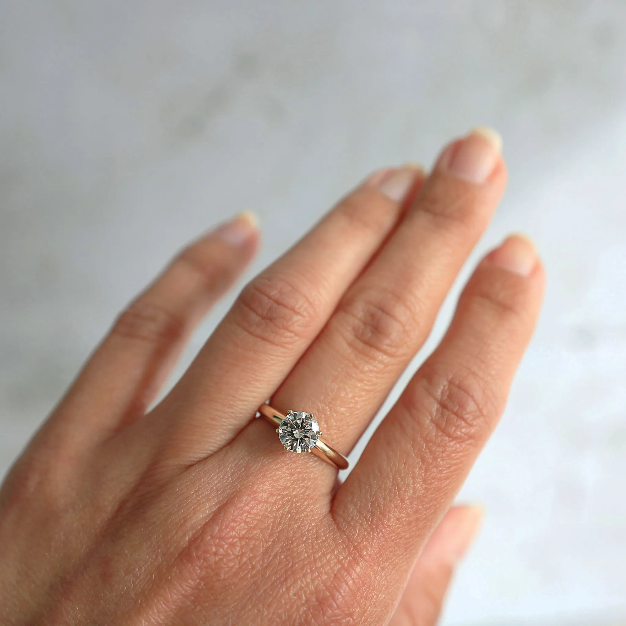 Six Prong Round Brilliant Diamond Ring