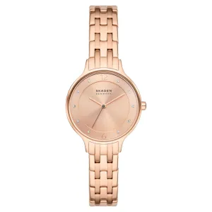 Skagen Anita Lille Women's Rose Gold Dial Rose Gold Stainless Steel Band Analog Quartz Three-Hand Silver Watch - SKW3128