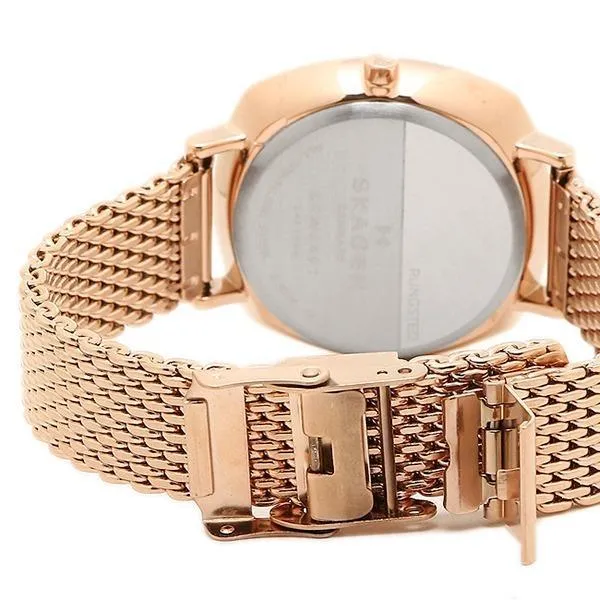 Skagen Rungsted White Dial Rose Gold-tone Ladies Watch SKW2401