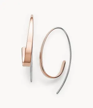 Skagen Two-Tone Threader Curl Earrings