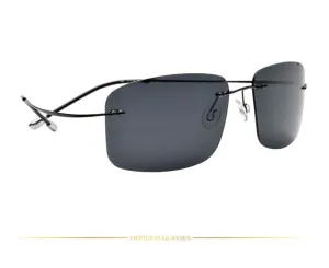 SKU R66 1553 R66 New Square Rimless Sun Glasses Ultra Light Polarized