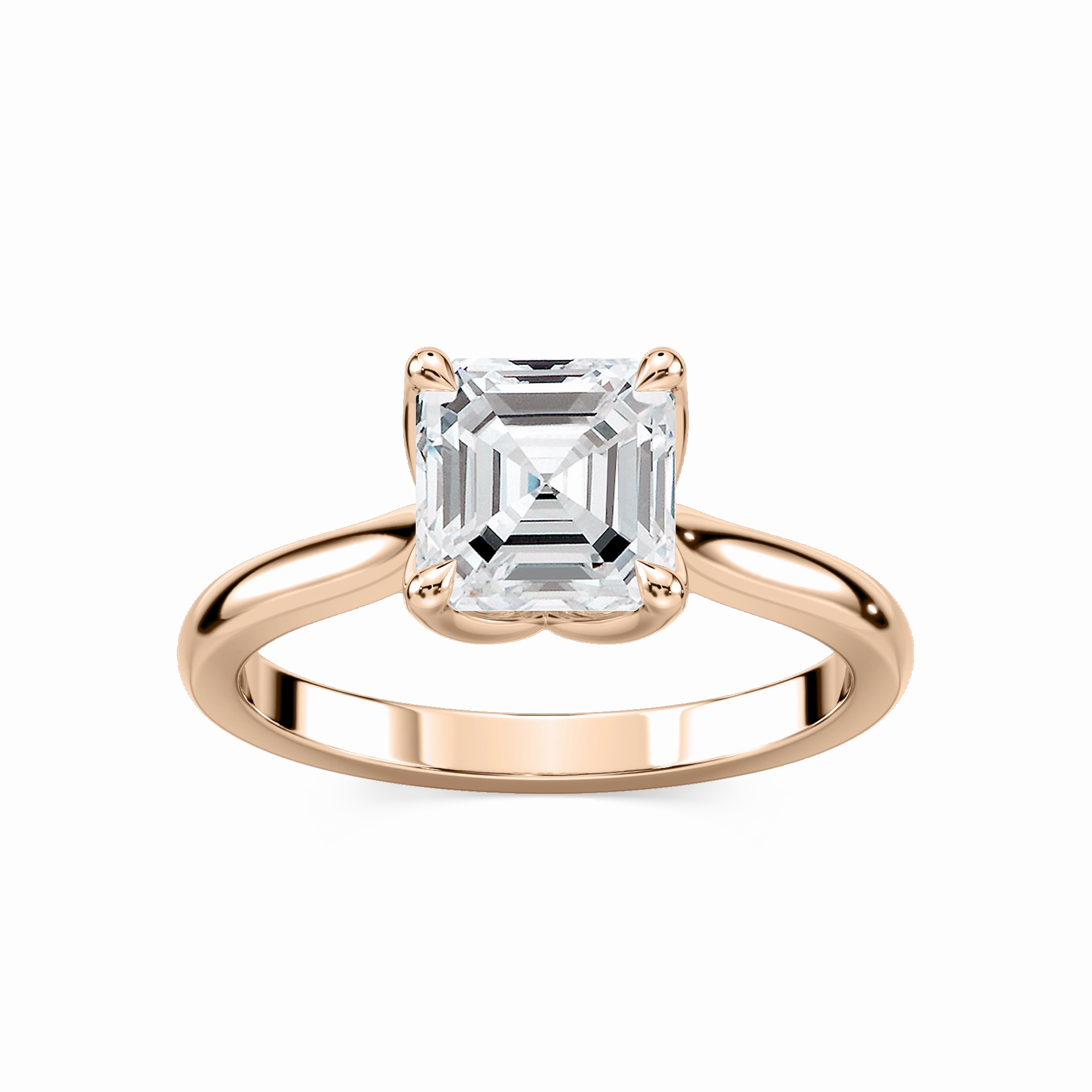 Skye Asscher Lab Grown Diamond Cathedral Tulip Solitaire Engagement Ring Excellent Gift Unique Trinket