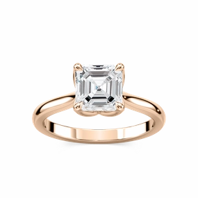 Skye Asscher Lab Grown Diamond Cathedral Tulip Solitaire Engagement Ring Graceful Look Chic Present