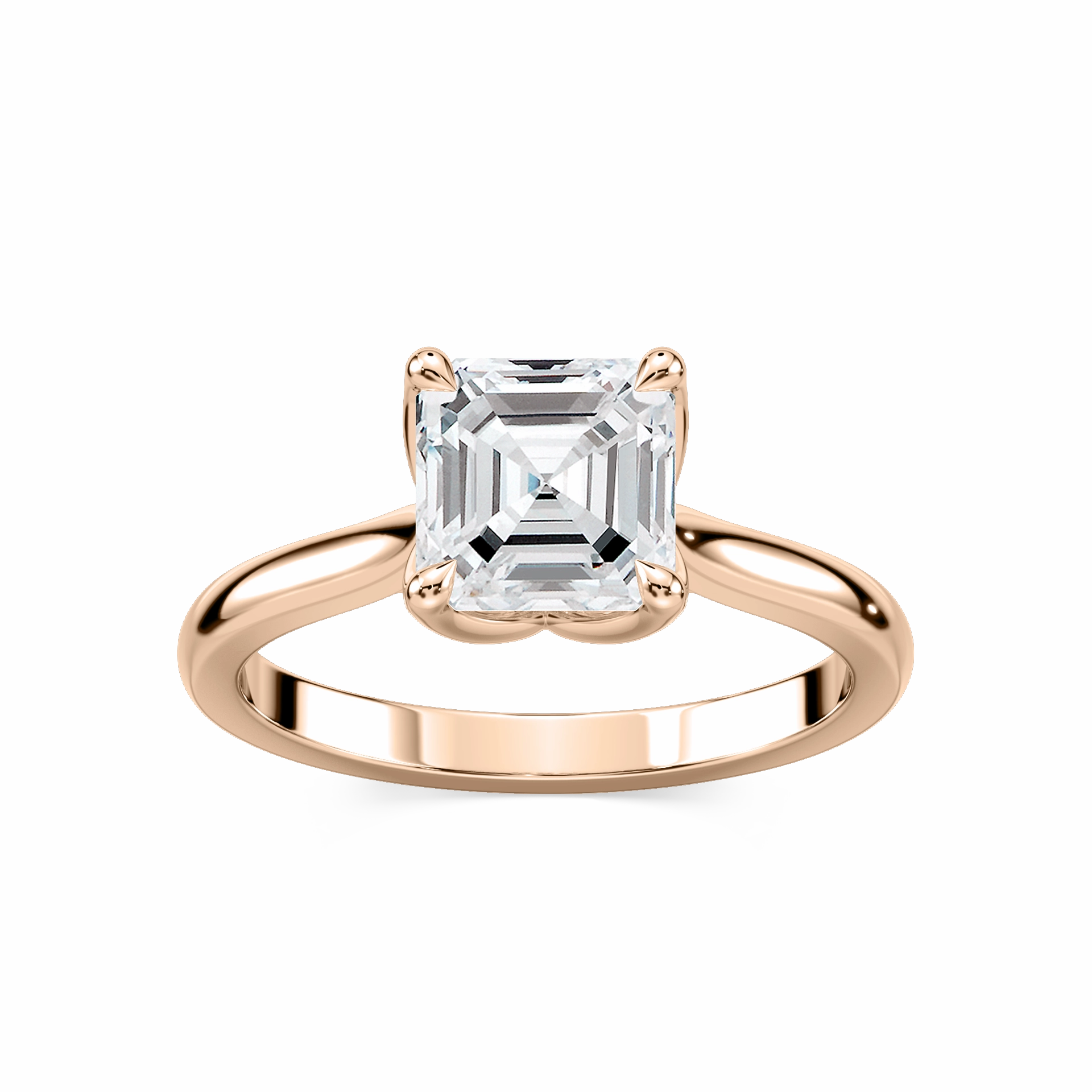 Skye Asscher Lab Grown Diamond Cathedral Tulip Solitaire Engagement Ring Graceful Look Chic Present