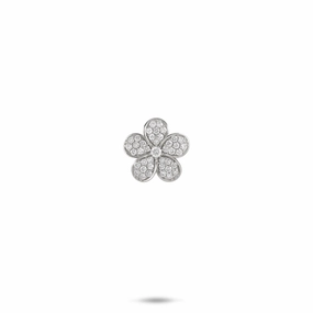 Day Accent Plumeria Pendant in White Gold with Diamonds - 11mm