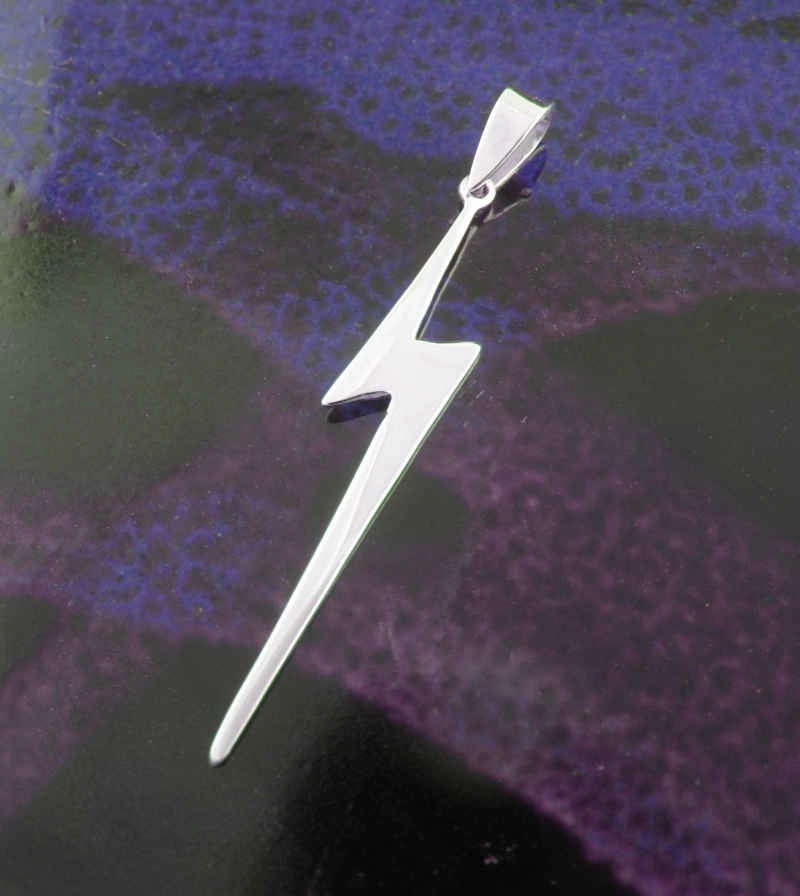 Wedding Day Item For Teacher Sleek Lightning Bolt Pendant