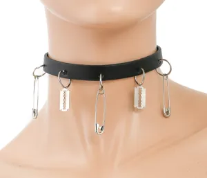 Small Blade And Safety Pin Choker