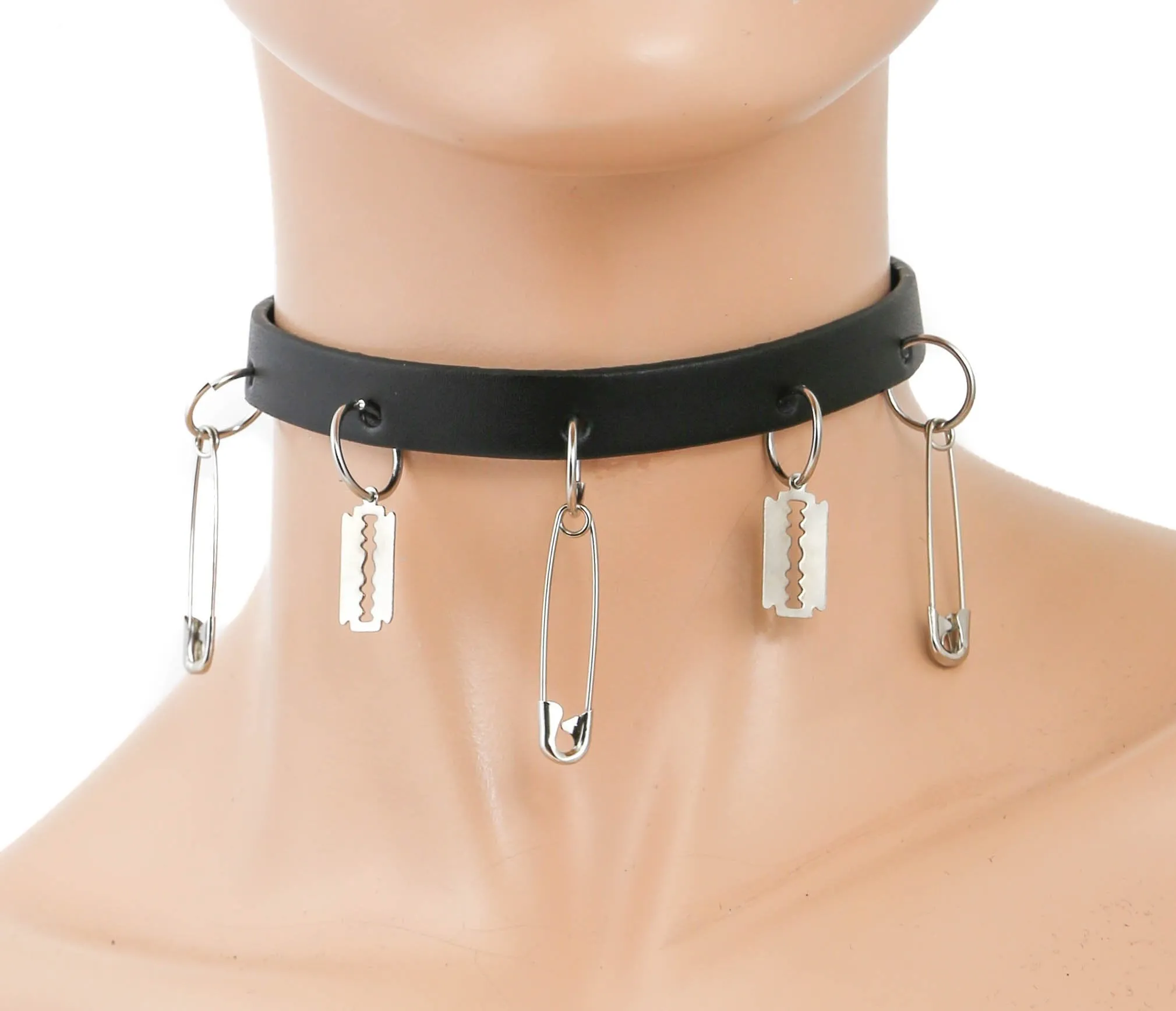 Small Blade And Safety Pin Choker