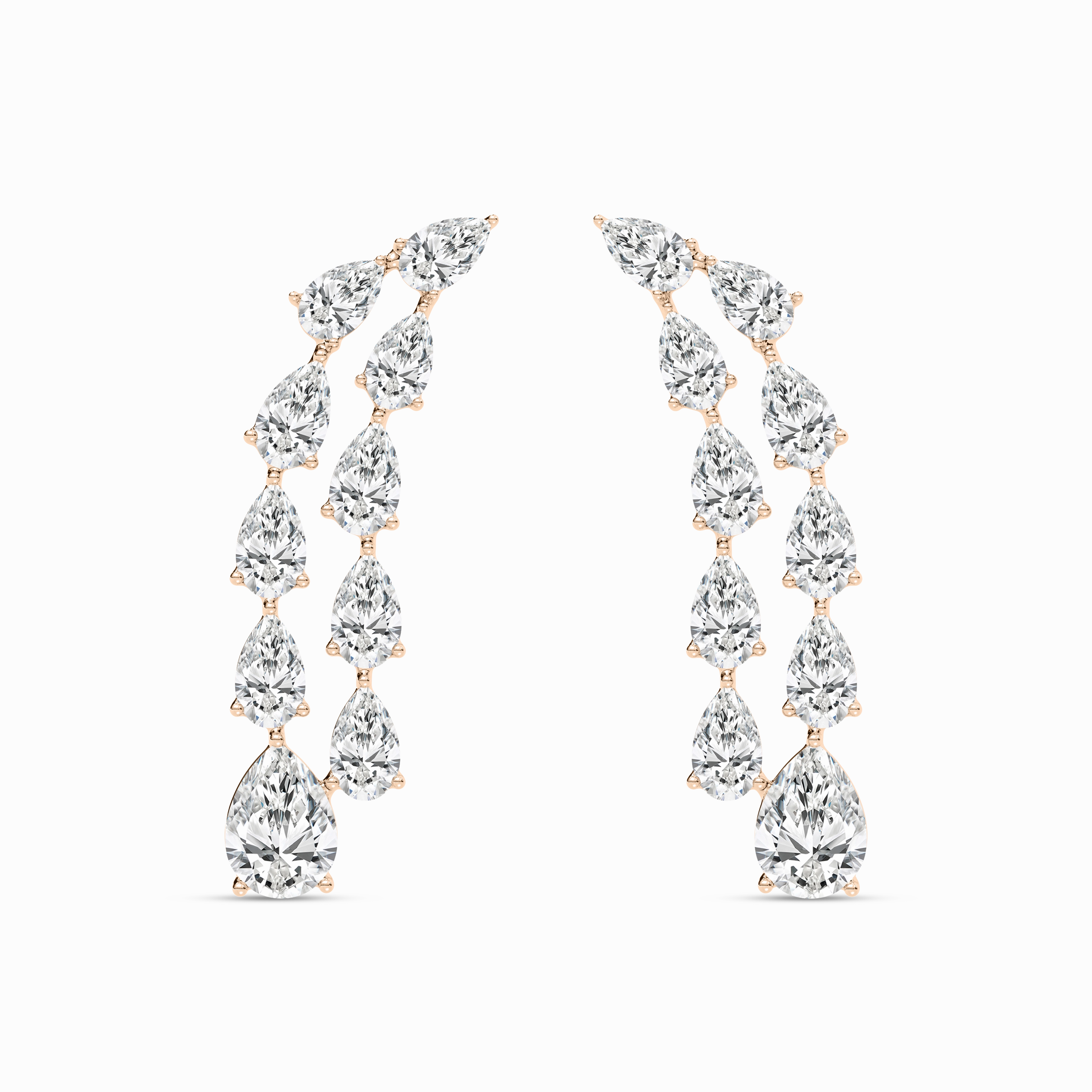 3 ?/? ctw Pear Lab Grown Diamond Cascading Drop Earrings Opulent Embellishment