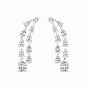 Classic Embellishment 3 ?/? ctw Pear Lab Grown Diamond Cascading Drop Earrings