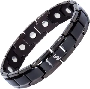 Smarter LifeStyle Elegant Titanium Magnetic Bracelet for Men and Women- Adjustable Bracelet Length with Sizing Tool for Perfect Fit, Women Mens Bracelet (Black)