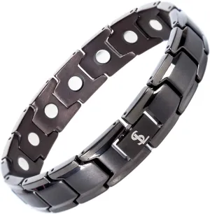 Smarter LifeStyle Elegant Titanium Magnetic Bracelet for Men and Women- Adjustable Bracelet Length with Sizing Tool for Perfect Fit, Women Mens Bracelet (Gunmetal Gray)