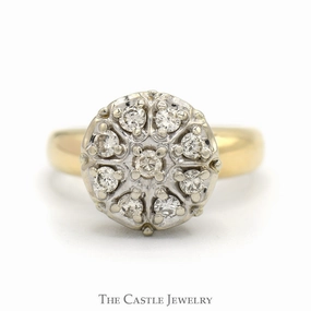 1/2cttw Round Diamond Cluster Ring in 10k Yellow Gold Refined Jewelry Elegant Trinket