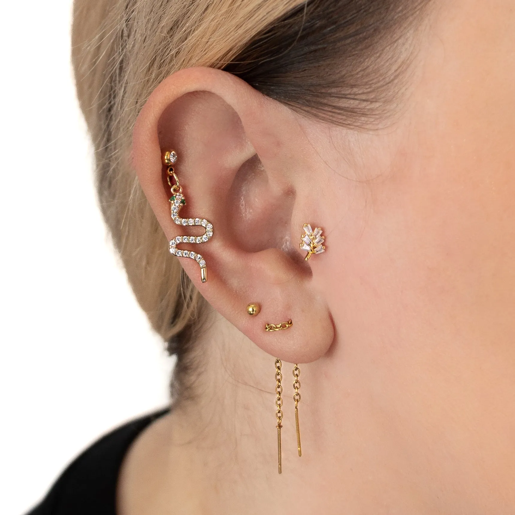 Snake Dangle Cartilage Barbell