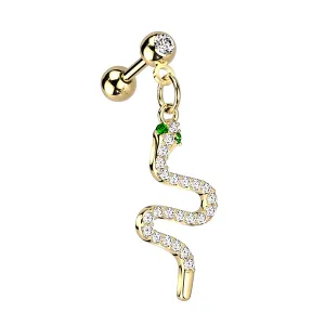Snake Dangle Cartilage Barbell