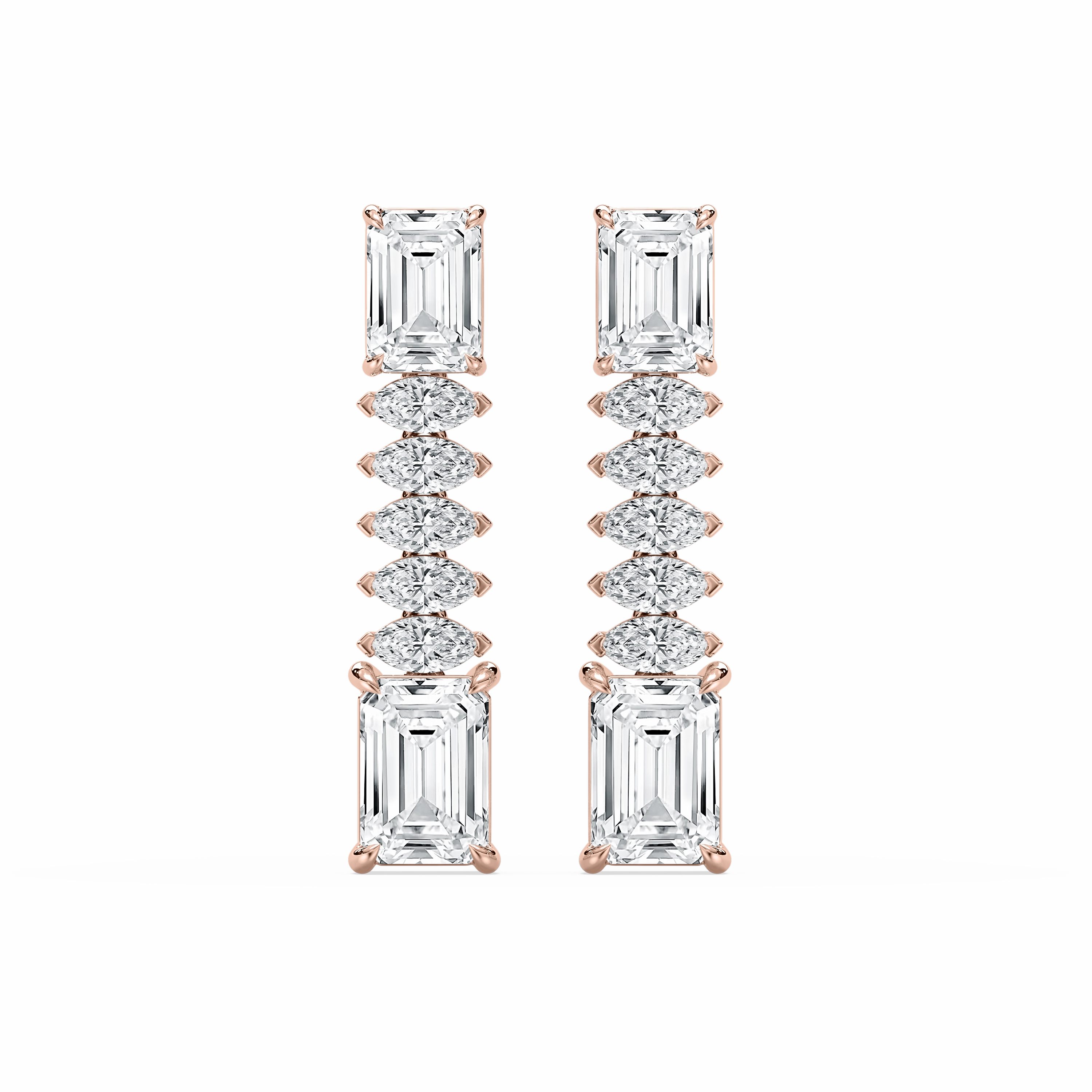 6 ctw Emerald and Marquise Lab Grown Diamond Drop Earrings Glittering Decor Rustic Accessory