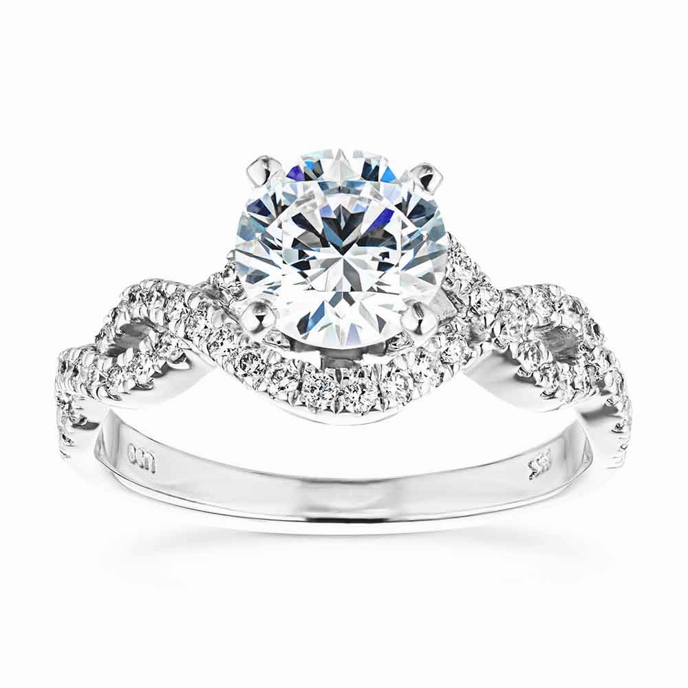 Fashionable Style All Around Brianna Lab Grown Diamond Infinity Twist Side Stone Engagement Ring