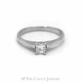 Princess Cut Diamond Solitaire Engagement Ring in Platinum Customer Favorite Pioneering Art