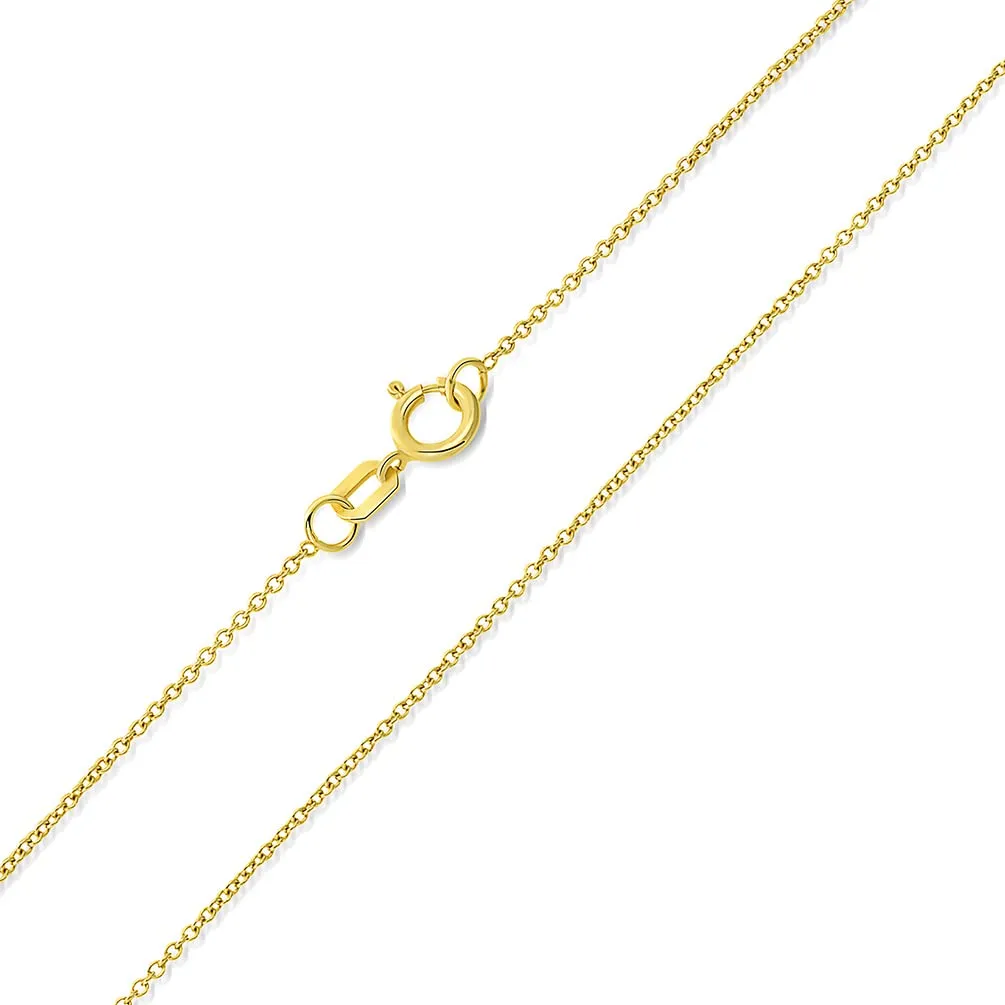 Solid 14k Yellow Gold Dainty Mini Uppercase Initial Charm Block Letter Pendant Necklace
