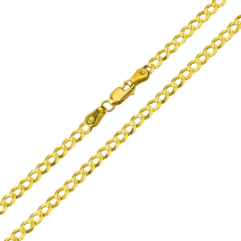 Solid 14k Yellow Gold Greek Key Anchor Pendant with Cuban Curb or Figaro Chain Necklace
