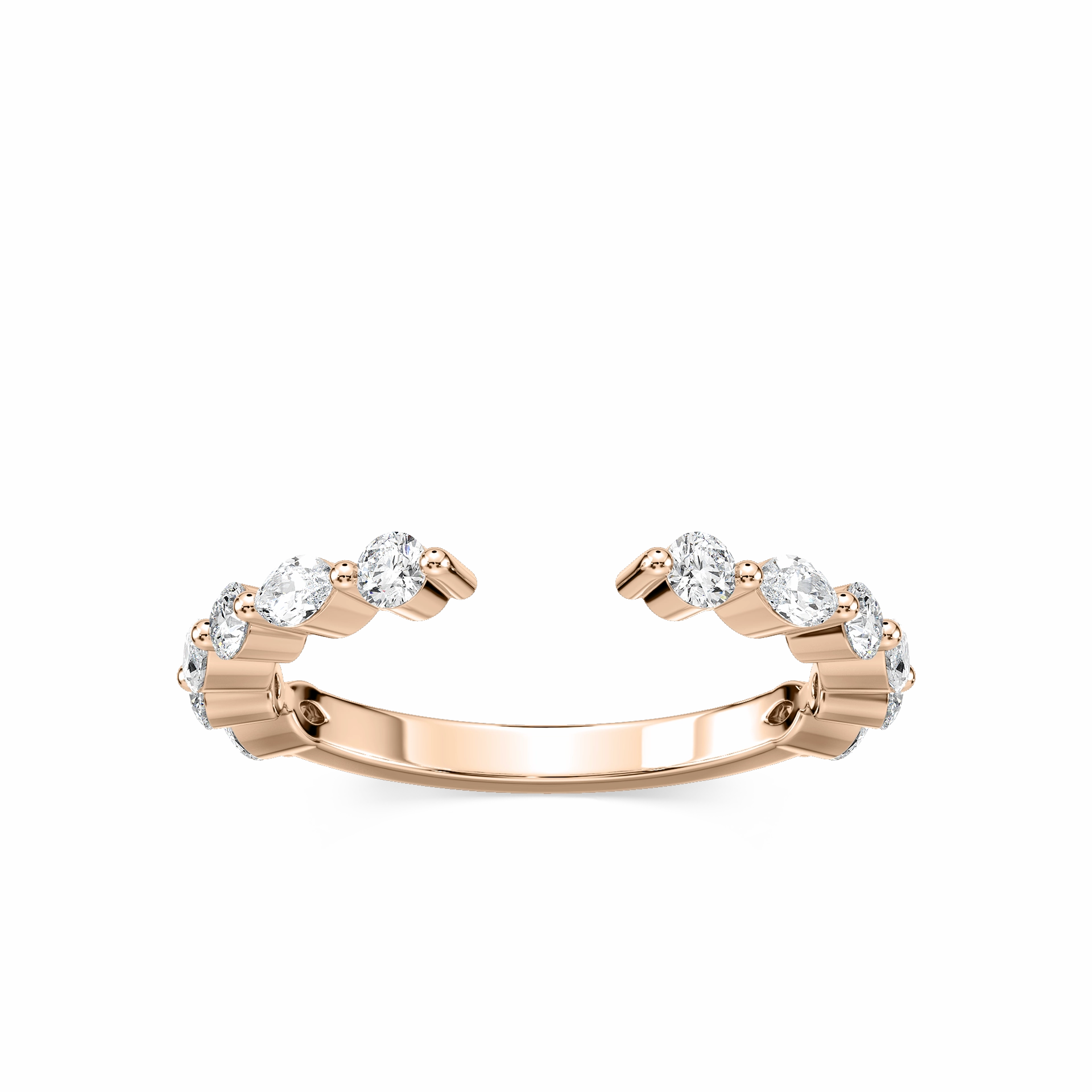 Modern Texture Sonnet 1/4 ctw Marquise and Round Lab Grown Diamond Open Wedding Band