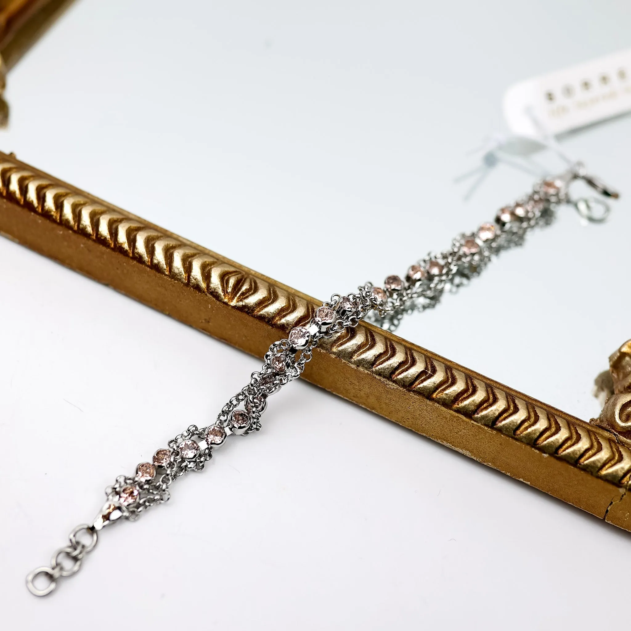 Sorrelli | Brandi Classic Tennis Bracelet in Palladium Silver Tone and Snow Bunny