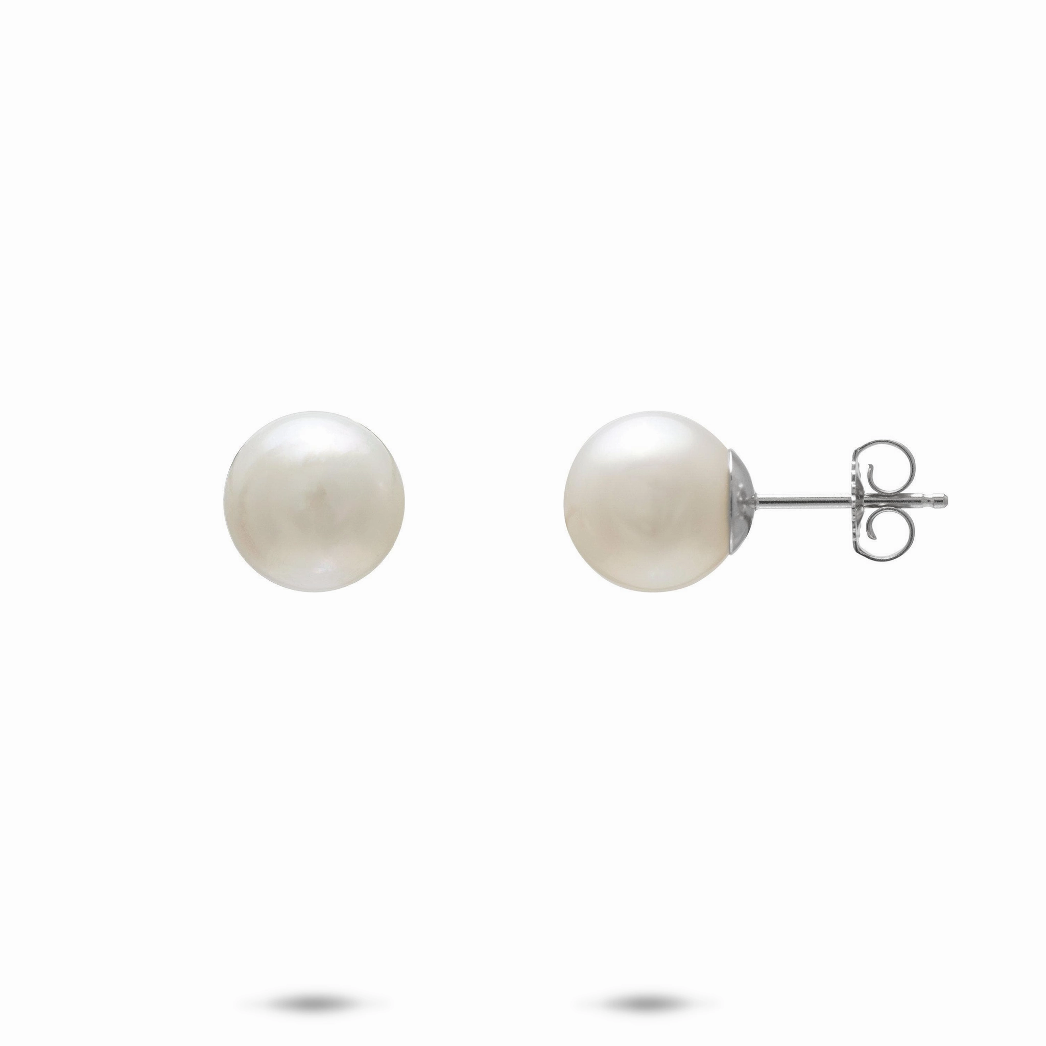 Casual Combo South Sea White Pearl Earrings in White Gold - 8-9mm