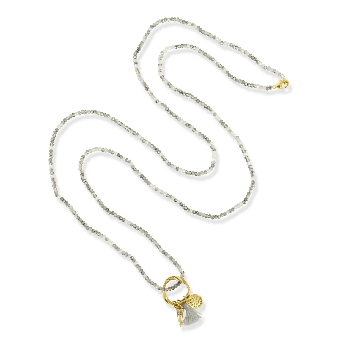 Spark Necklace Grey Crystal