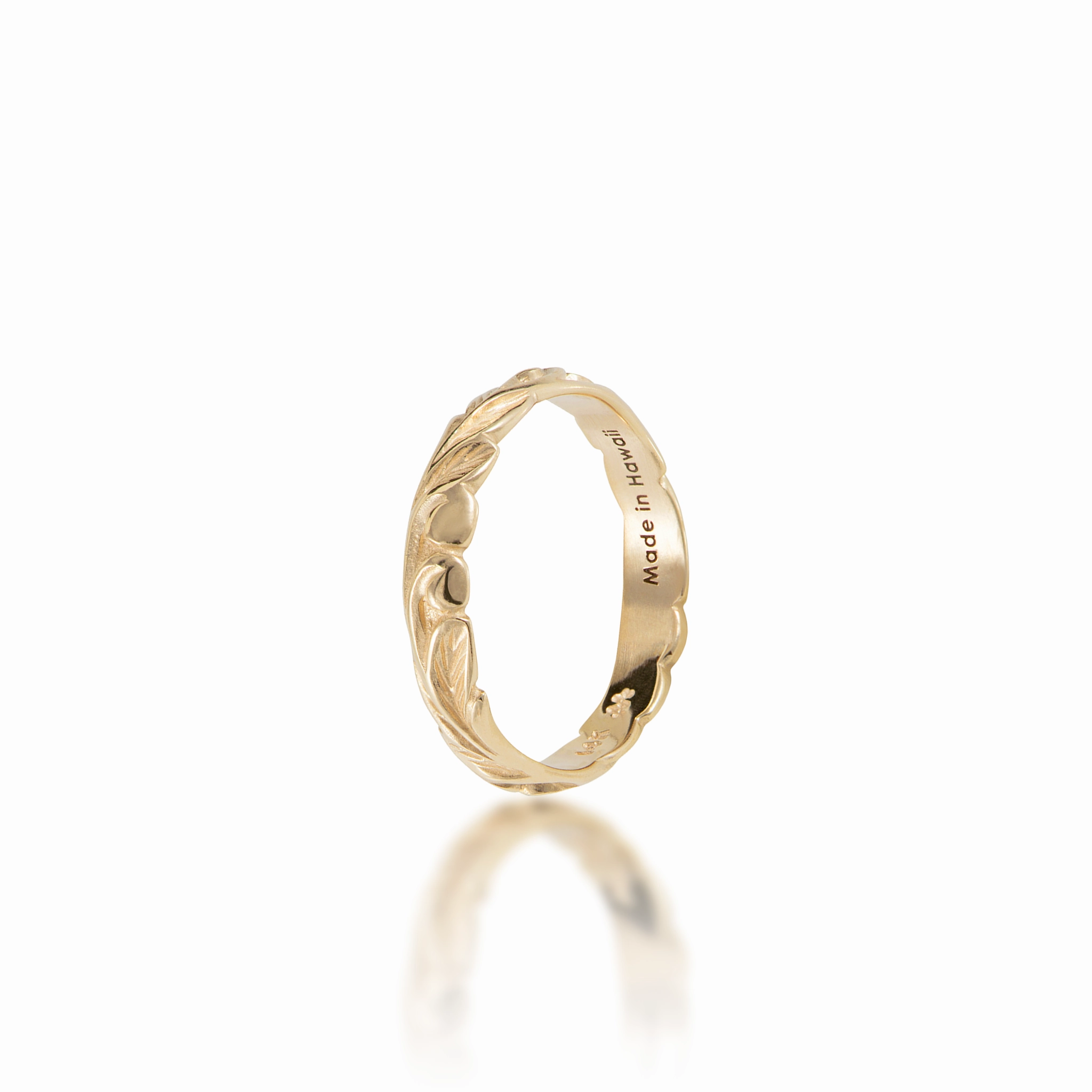 Unique Accessory Pure Accent Hawaiian Heirloom Old English Scroll Ring in Gold - 3mm