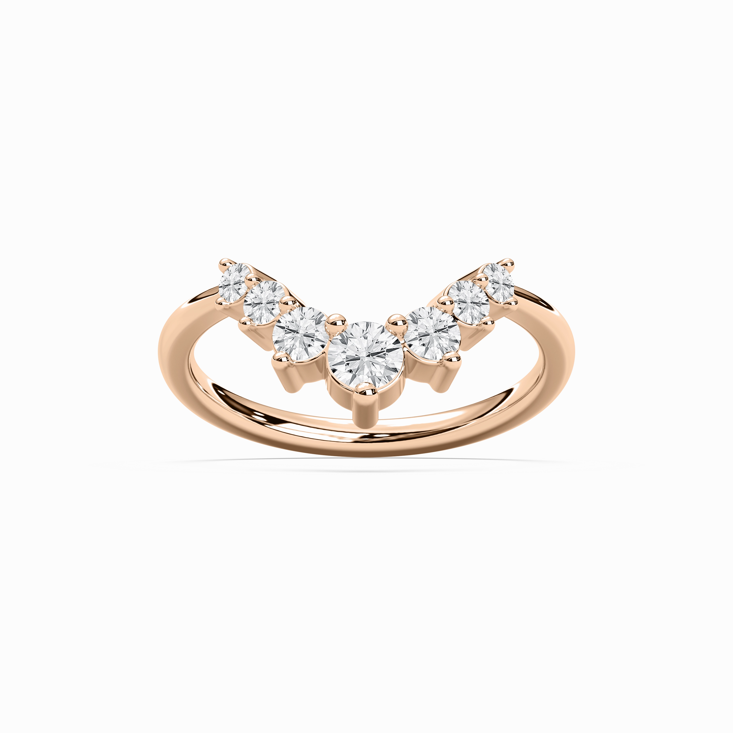 Exclusive Jewelry Luxurious Item Vega 5/8 ctw Round Lab Grown Diamond Graduated Seven Stone Curved Band