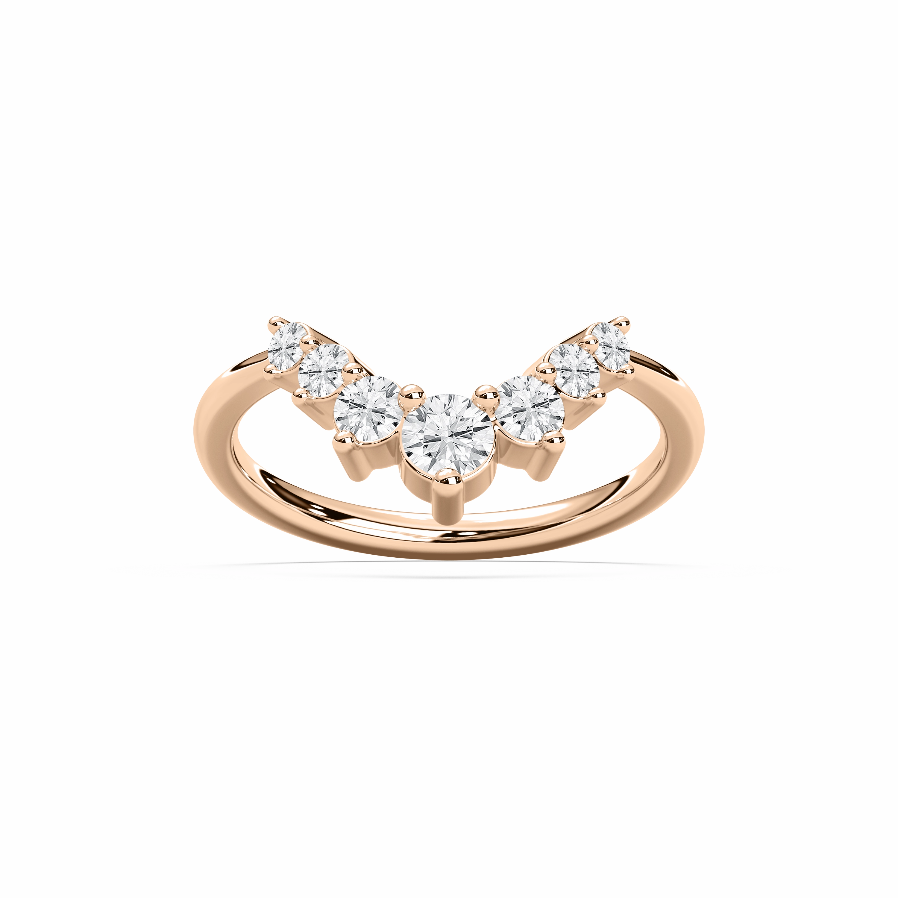 HighEnd Insignia Genetic Design Vega 5/8 ctw Round Lab Grown Diamond Graduated Seven Stone Curved Band