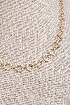 Small circle hoop links dainty chain necklace Gold Silver Occasional Accessory Classic Item