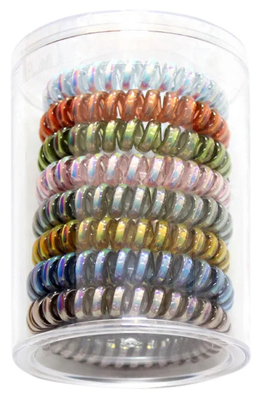 Spiral Hair Ties Metallic Fall