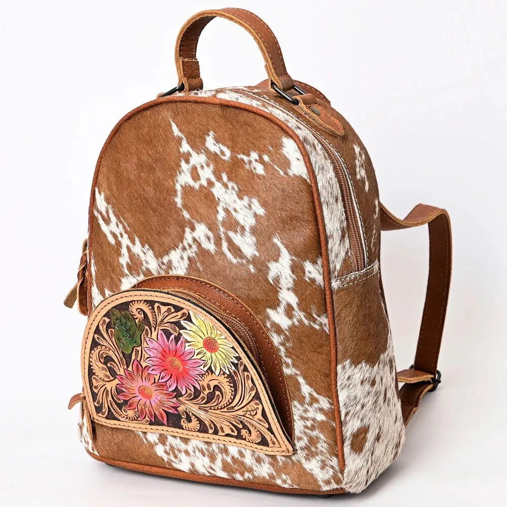 Spring Blooms Bridgeton Western Leather Backpack