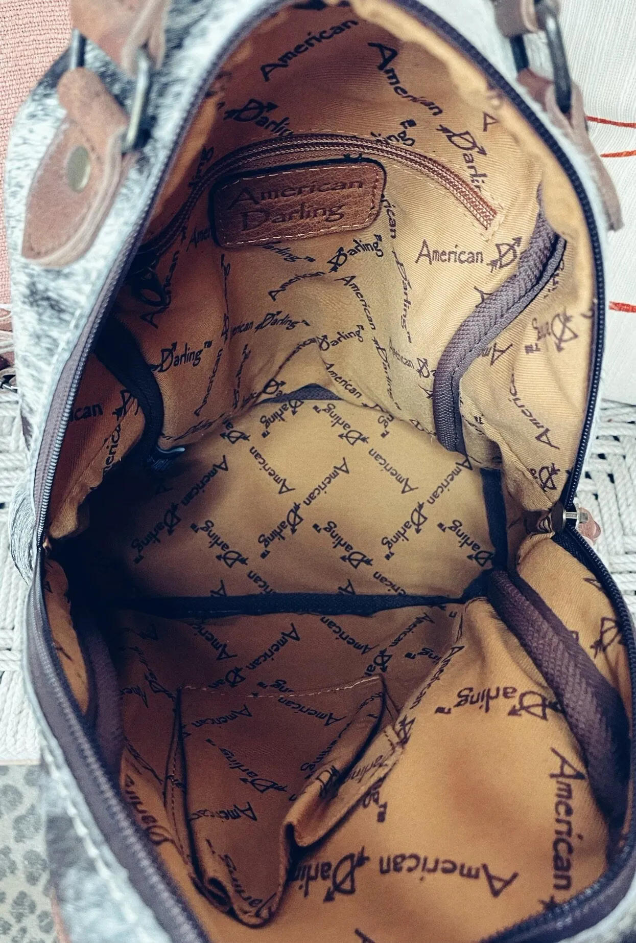 Spring Blooms Bridgeton Western Leather Backpack