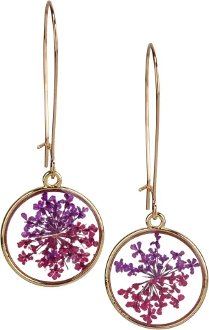 SPUNKYsoul Handmade Real Natural Boho Artsy Dried Flower Resin Epoxy Earrings for Women