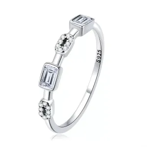 Square Cubic Zircon Stackable Ring