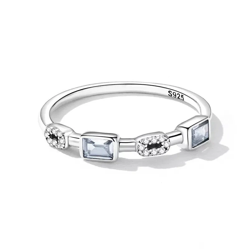 Square Cubic Zircon Stackable Ring