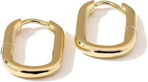 Square Temperament Minimalist Earrings Metal Plated Copper Geometric Earrings