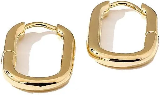 Square Temperament Minimalist Earrings Metal Plated Copper Geometric Earrings